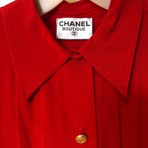 *SOLD* Vintage Chanel red pleated dress